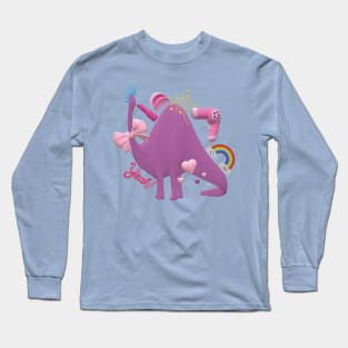 Valentines Dinosaur - Please accept my love Long Sleeve T-Shirt